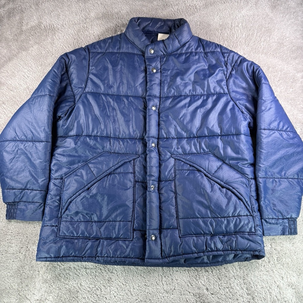 Walls Vintage Blizzard-Pruf Jacket Mens Large Blue Insulated Puffer USA Workwear